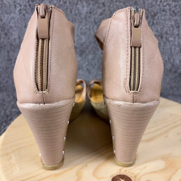 Patrizia Spring Step Wedge Heel Sandals Womens Size 10 Rhinestone Medallion Shoe - Picture 5 of 11